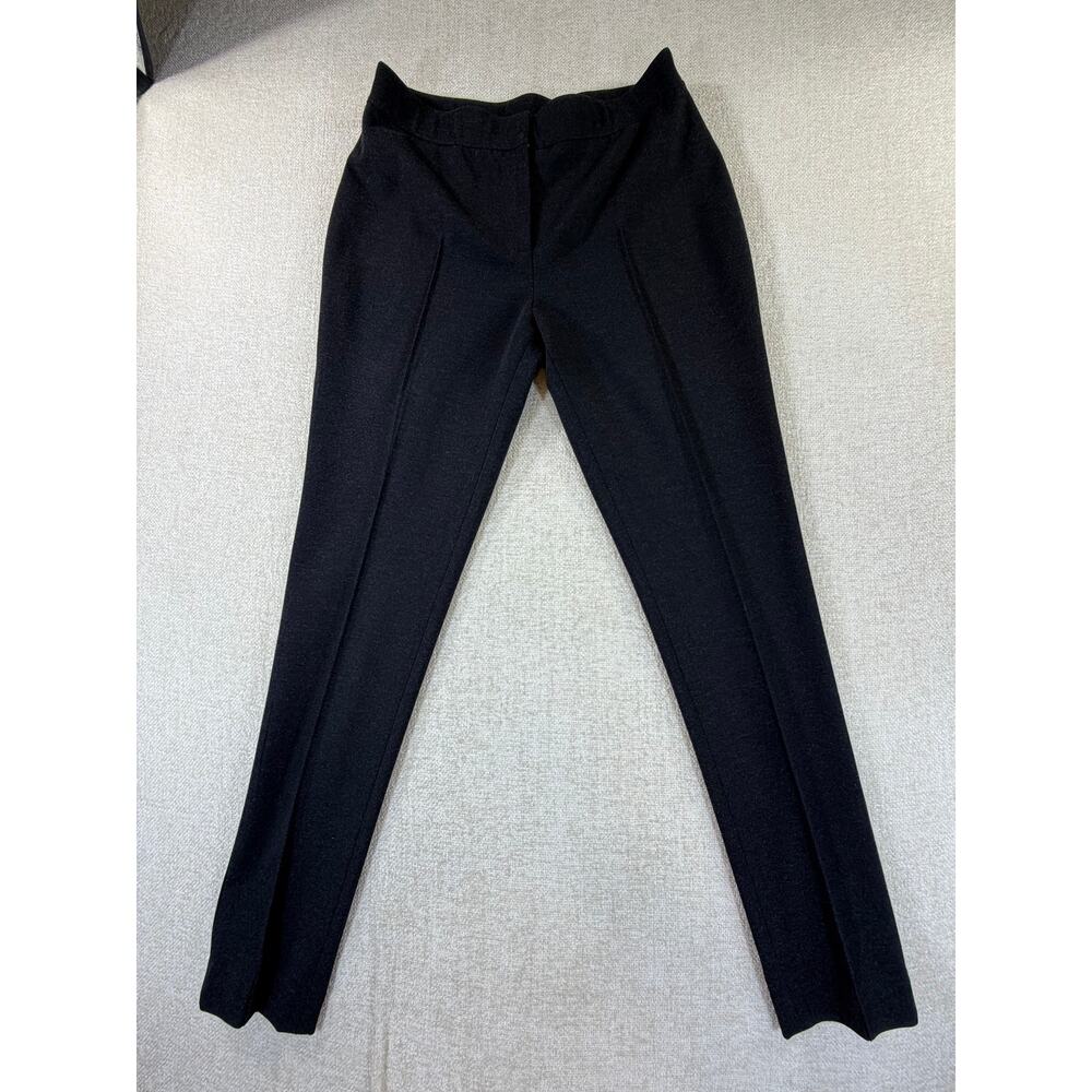 Akris Punto Women's 10 Black Italy Knit Straight Leg Elastic Waist Dress Pants